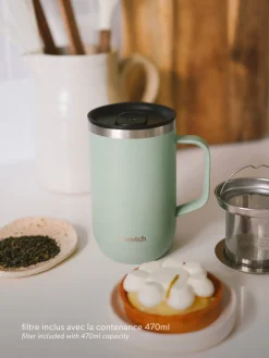 Mug Tisanière isotherme - Matt Tilleul