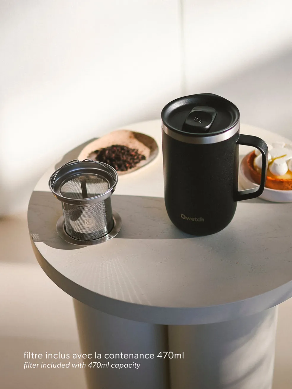 Mug Tisanière isotherme - Matt Noir